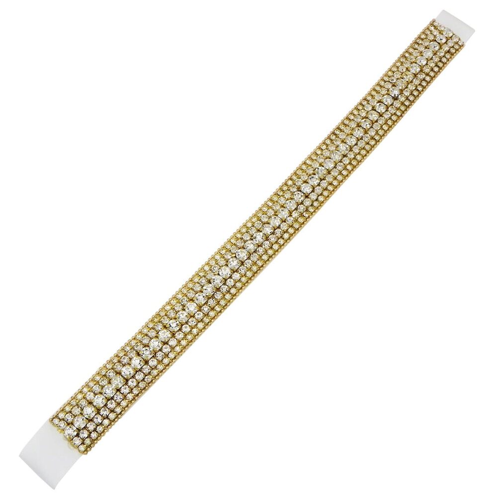 9487 Women's Stunning Ivory Ribbon With Crystal Rhinestone Bridal Sash Belt